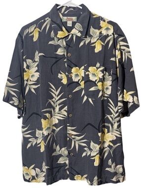 Tommy Bahama 100% Silk Hawaiian Shirt Luxe Resort Cruise Luau Vacation Medium